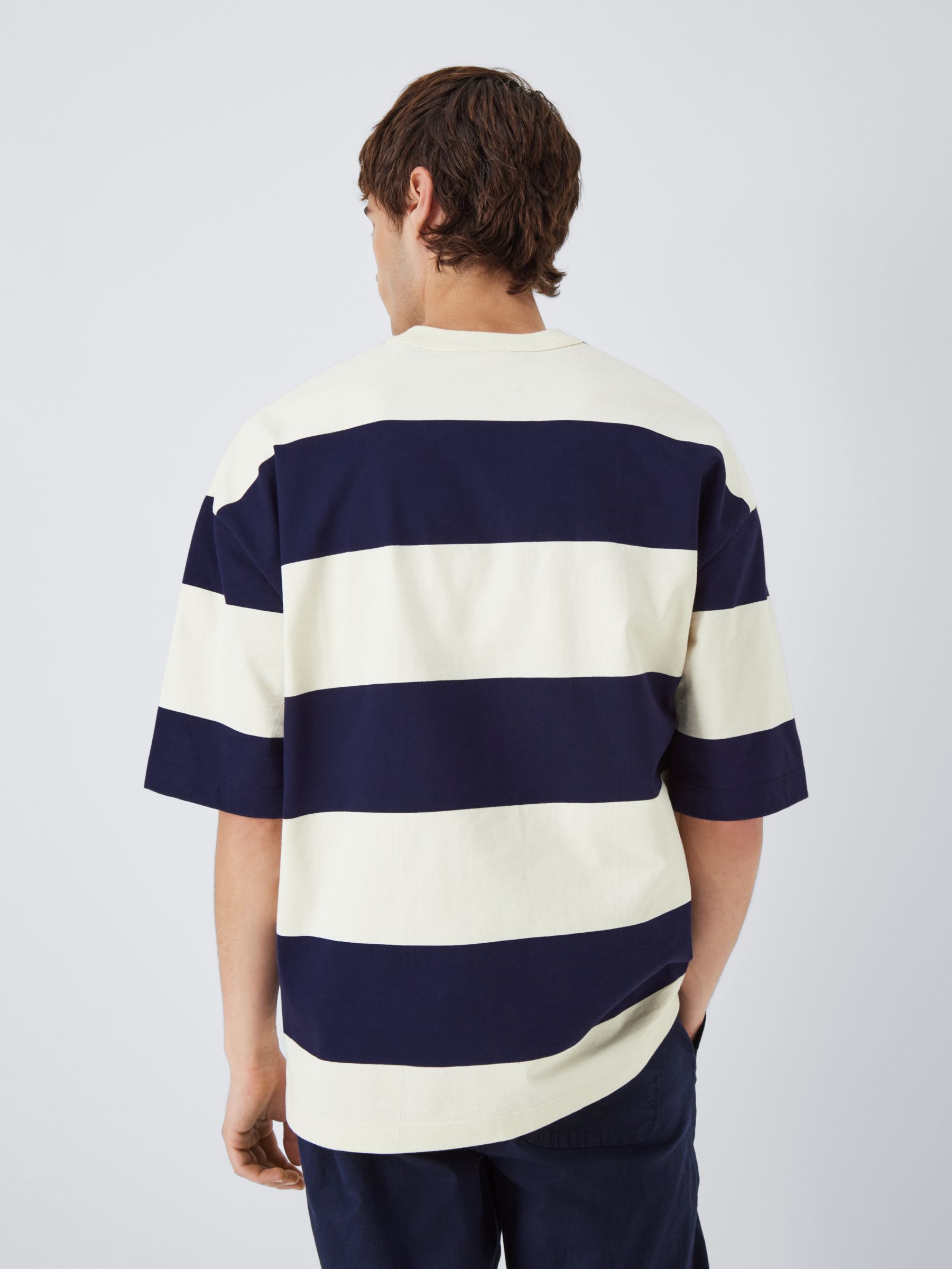 Armor Lux Striped Short Sleeve T-Shirt, White/Navy at John Lewis & Partners