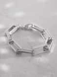 Mint Velvet Double Rectangle Link Chain Bracelet, Silver