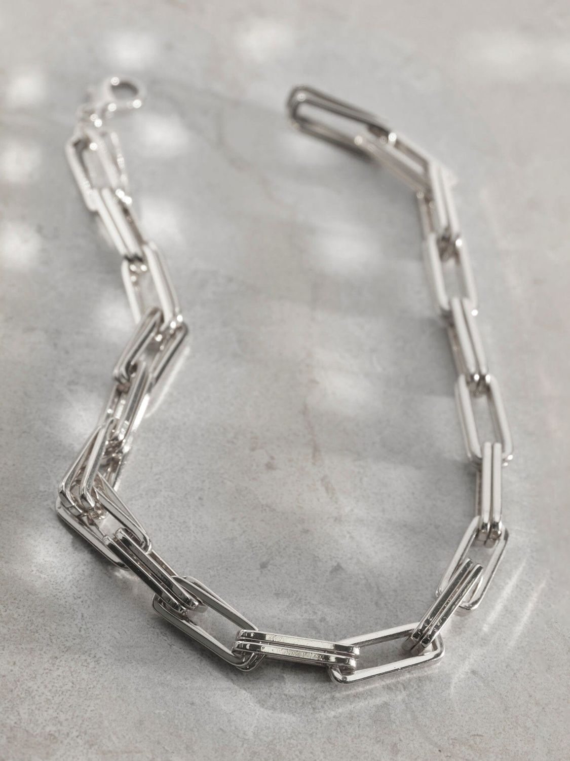 John Lewis Paperclip Link Chain Necklace, Silver at John Lewis & Partners