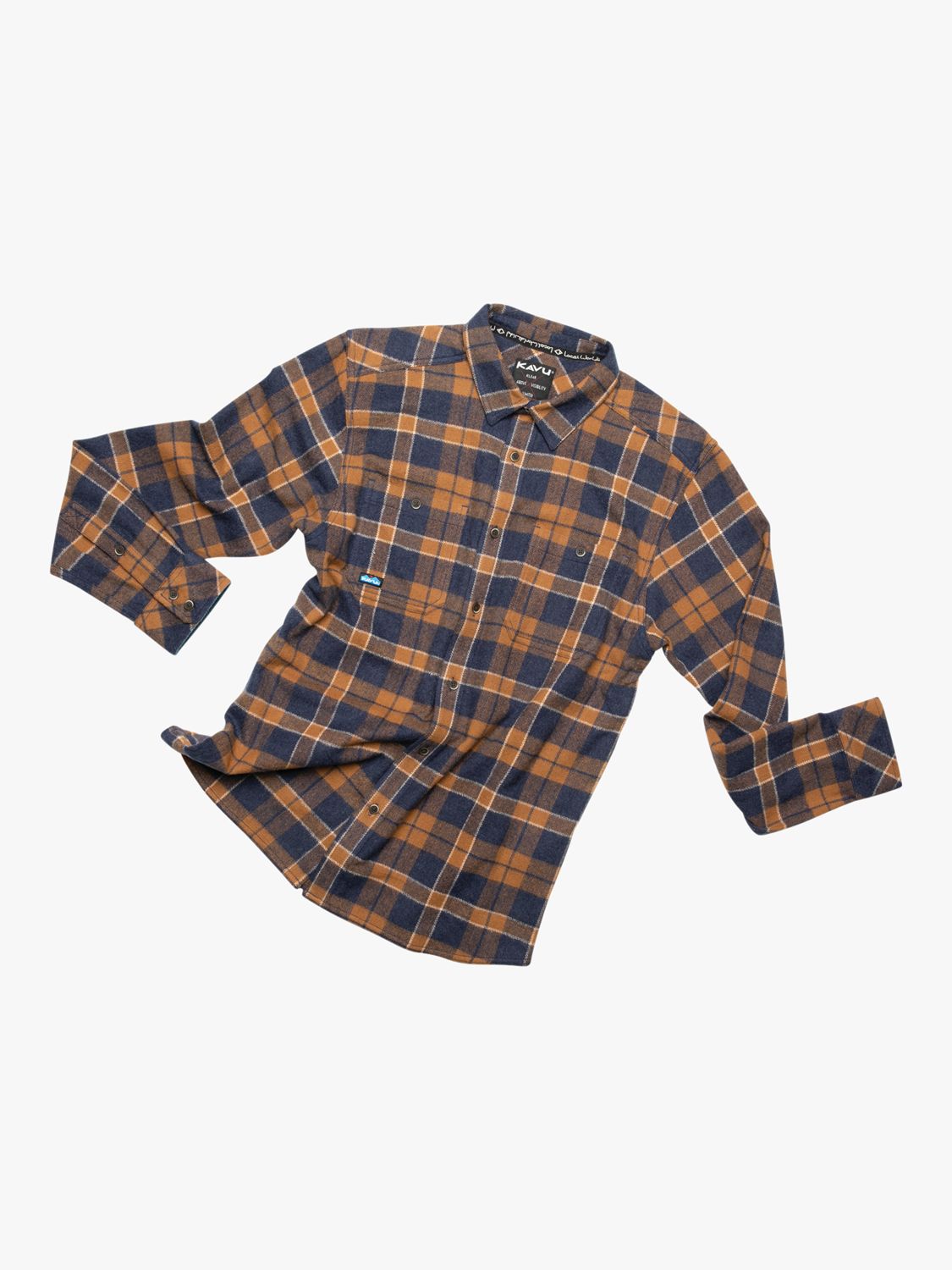 KAVU Big Joe Check Shirt, Corner Clay/Blue