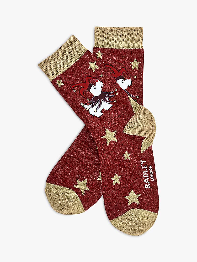Buy Radley It's Party Time Festive Sock Gift Box, Pack of 3, Poinsettia/Multi Online at johnlewis.com