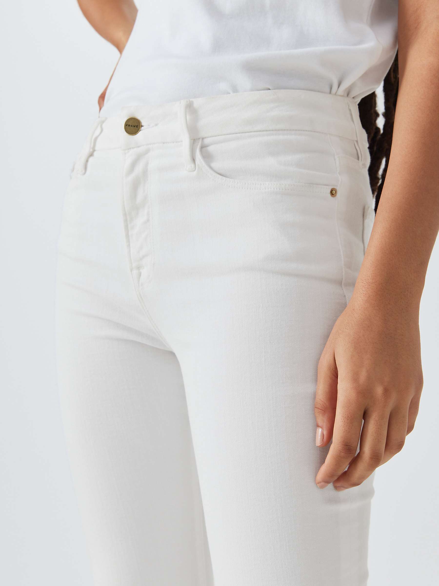 Buy FRAME Le Mini Bootcut Jeans, Blanc Online at johnlewis.com
