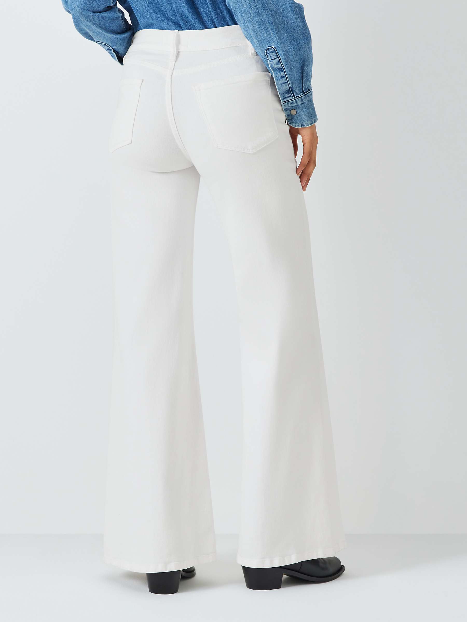 Buy FRAME Le Palazzo Wide Leg Jeans, Blanc Online at johnlewis.com