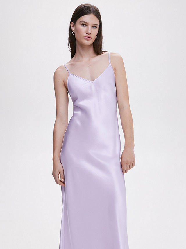Mango Josh Satin Camisole Dress, Pastel Purple at John Lewis & Partners