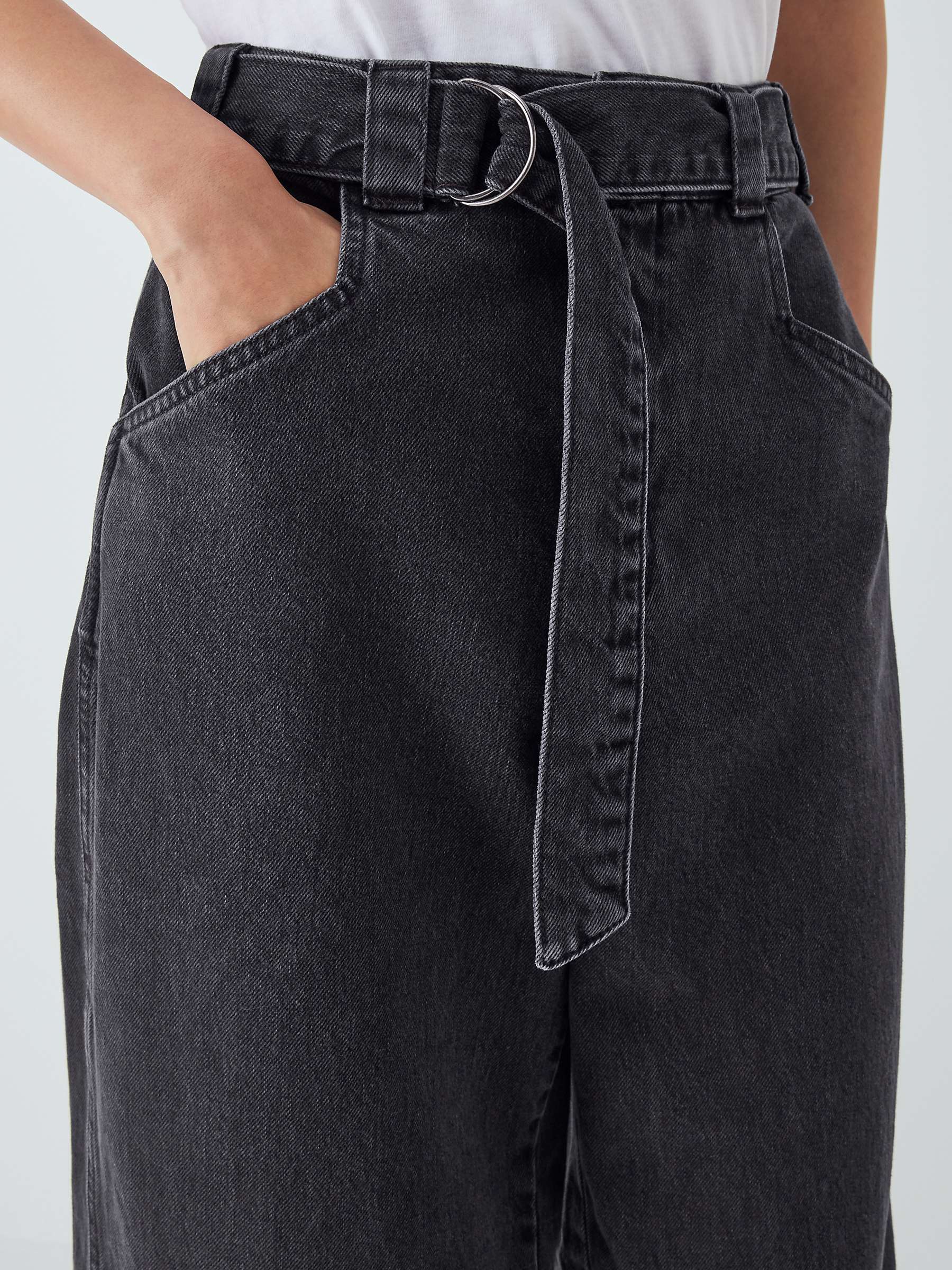 Buy SOEUR Volage Denim High Waist Curve Cut Trousers, Washed Black Online at johnlewis.com