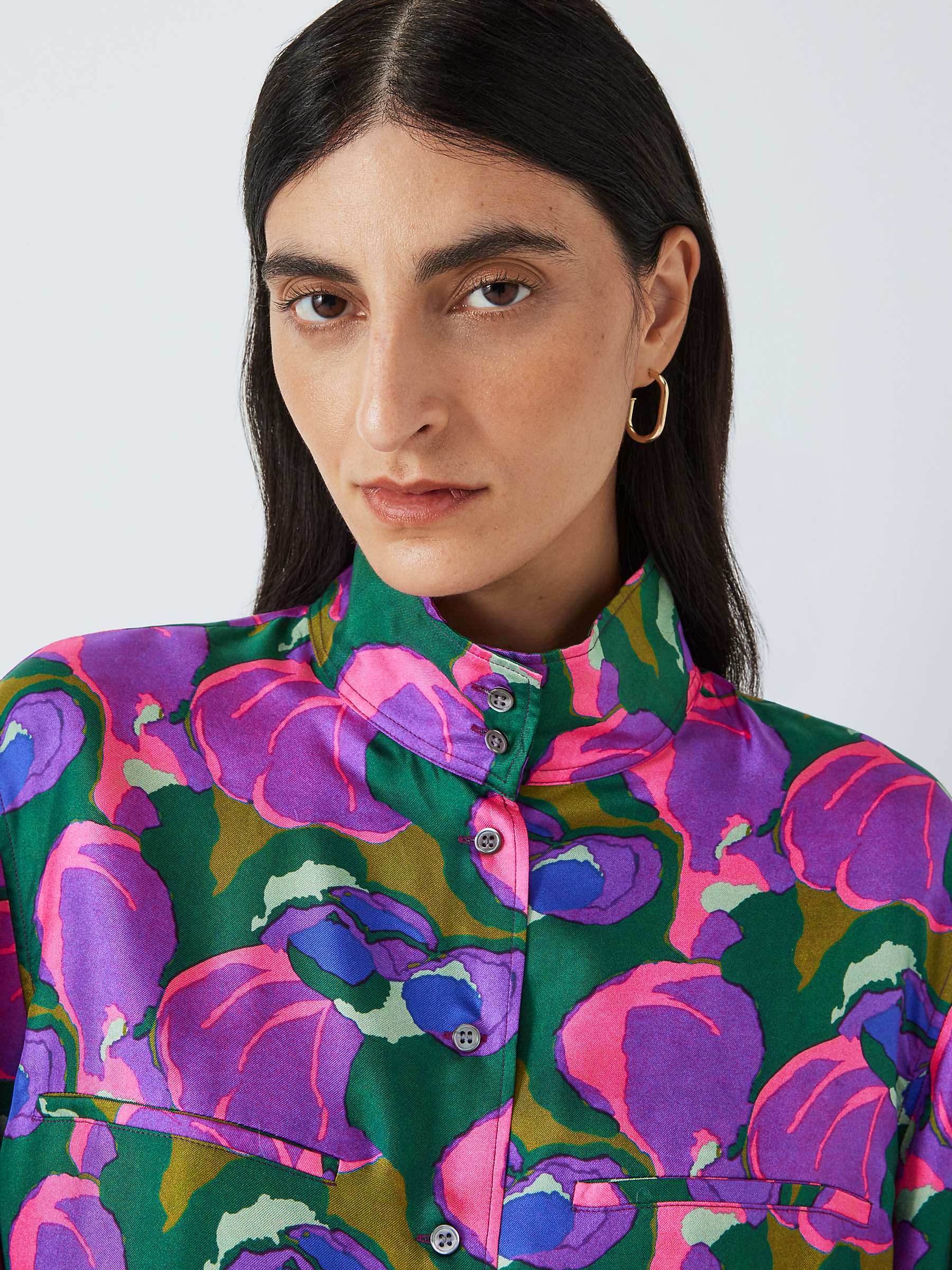 SOEUR Violon Silk Floral Print Blouse, Multi at John Lewis & Partners