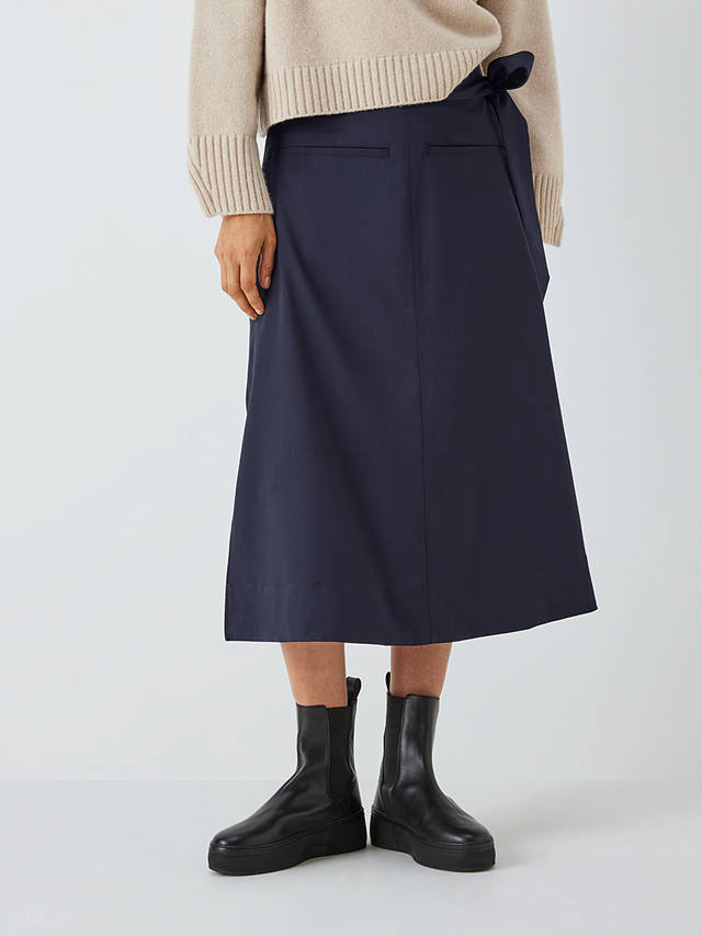 SOEUR Versailles Gabardine Maxi Skirt, Blue at John Lewis & Partners