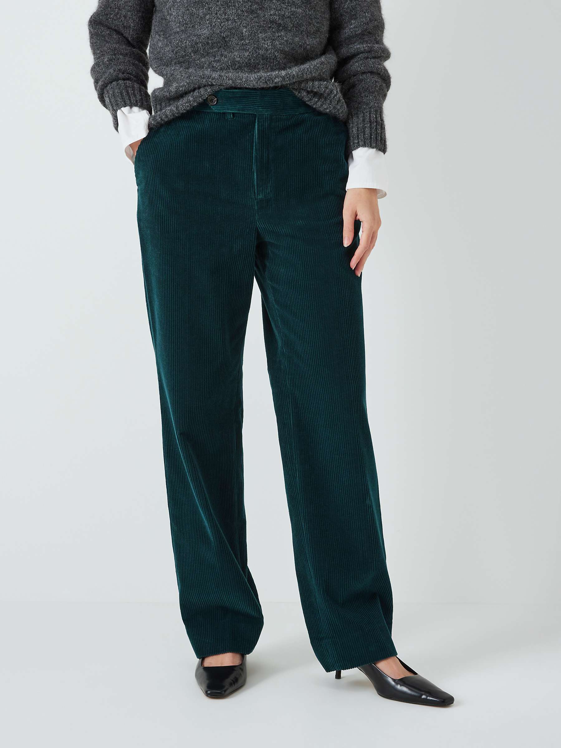 Buy SOEUR Otto Corduroy Trousers, Slate Blue Online at johnlewis.com