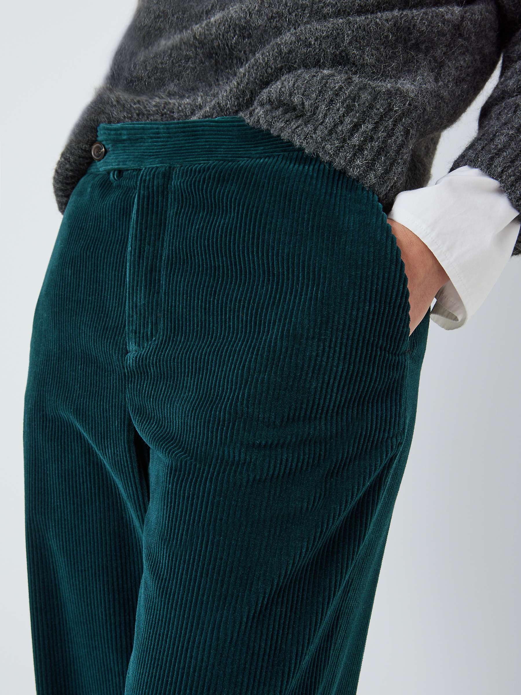 Buy SOEUR Otto Corduroy Trousers, Slate Blue Online at johnlewis.com