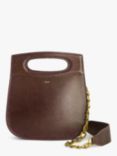 SOEUR Cheri Leather Cross Body Bag, Chocolate Lizard