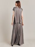 Ghost Adrianna Satin Maxi Skirt, Grey