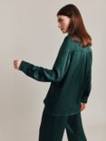 Ghost Ellie Satin Shirt, Dark Green