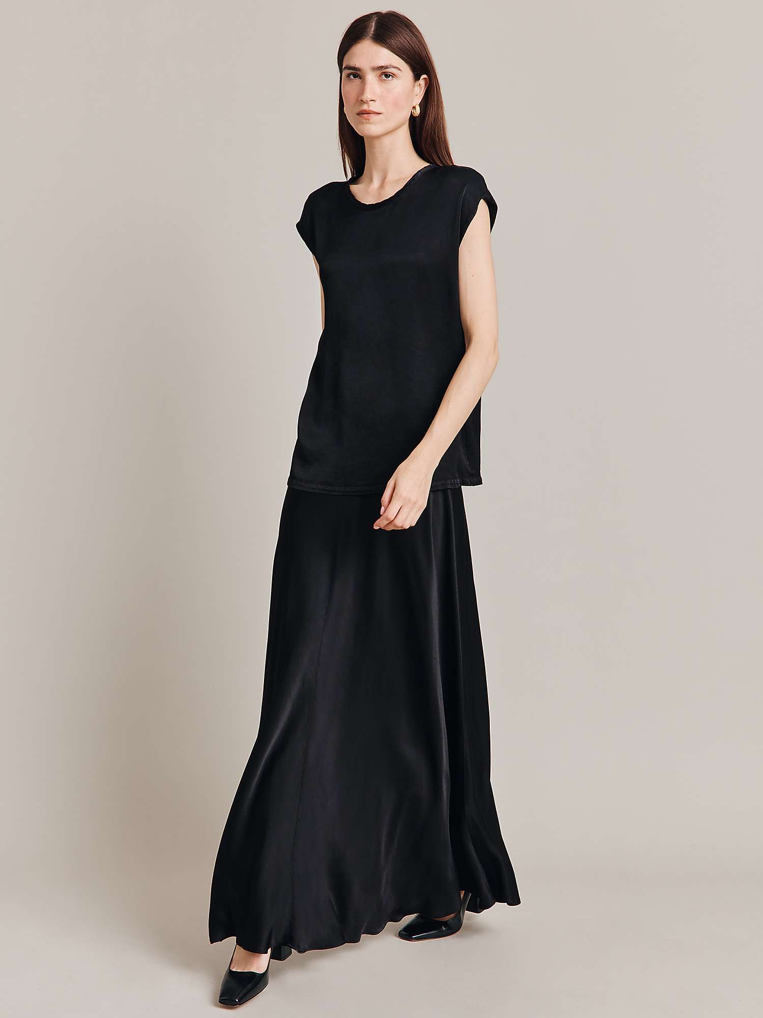 Buy Ghost Adrianna Satin Maxi Skirt Online at johnlewis.com