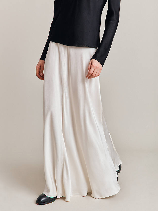 Ghost Adrianna Satin Maxi Skirt, Ivory