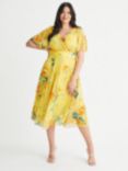 Scarlett & Jo Carole Crossover Floral Dress, Yellow Multi