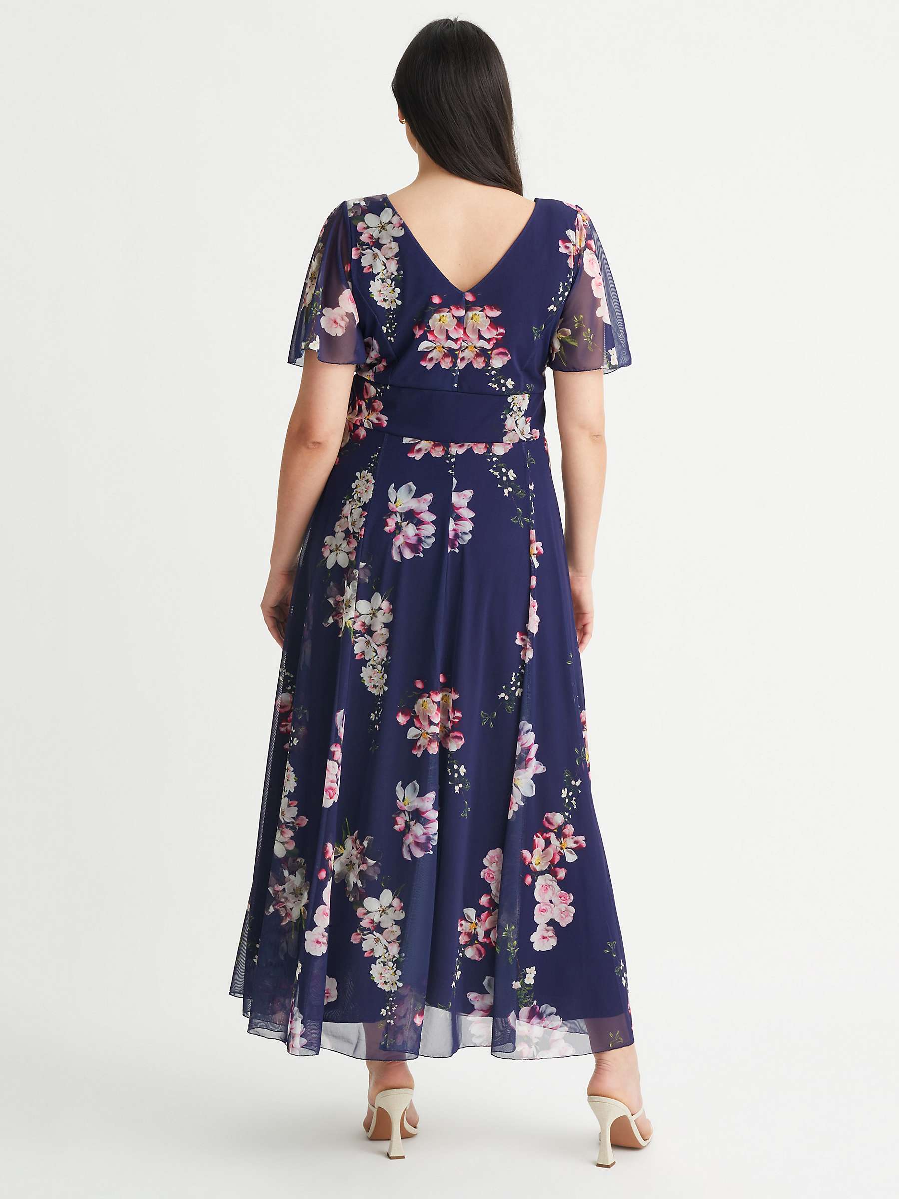 Buy Scarlett & Jo Isabelle Flower Maxi Dress, Blue/Multi Online at johnlewis.com