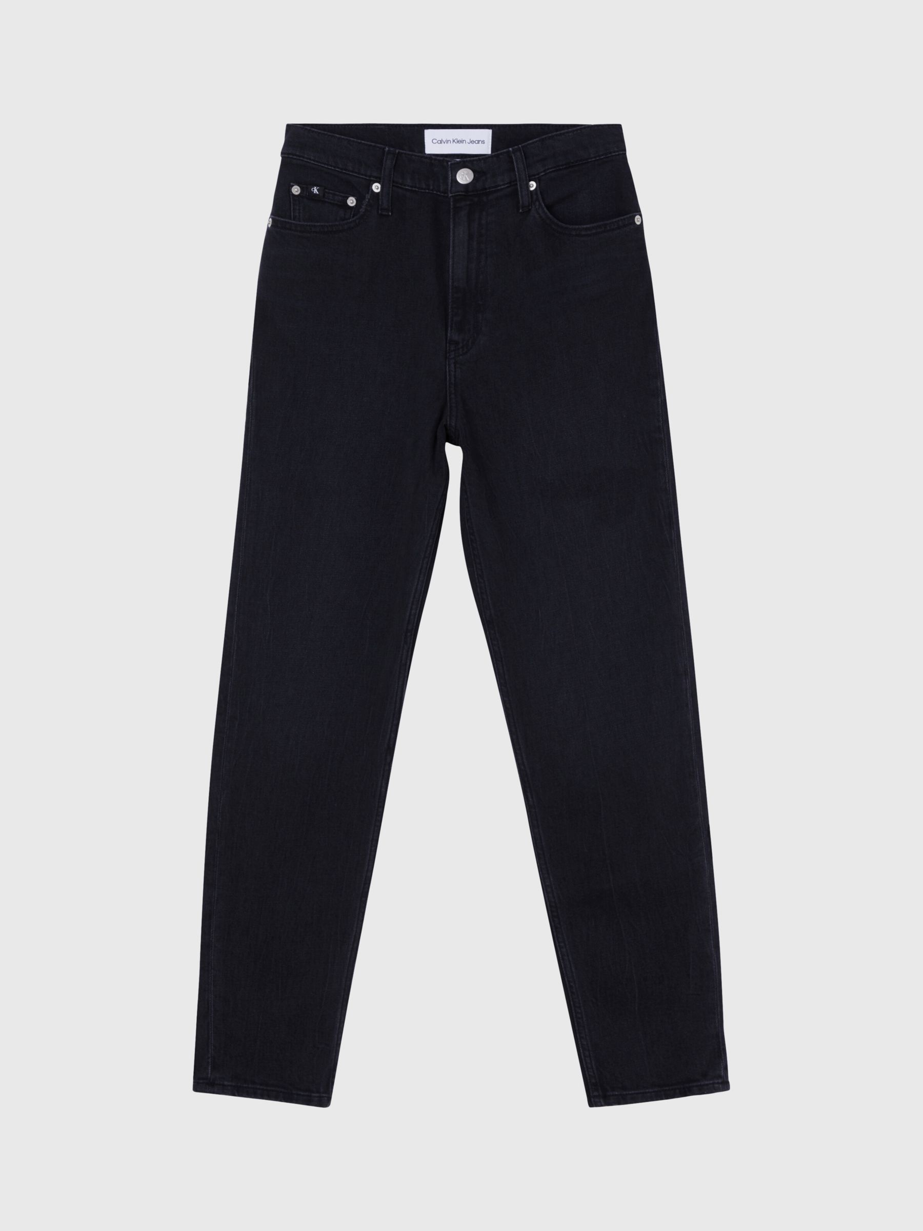 Calvin Klein Plain Mom Jeans, Denim Black at John Lewis & Partners