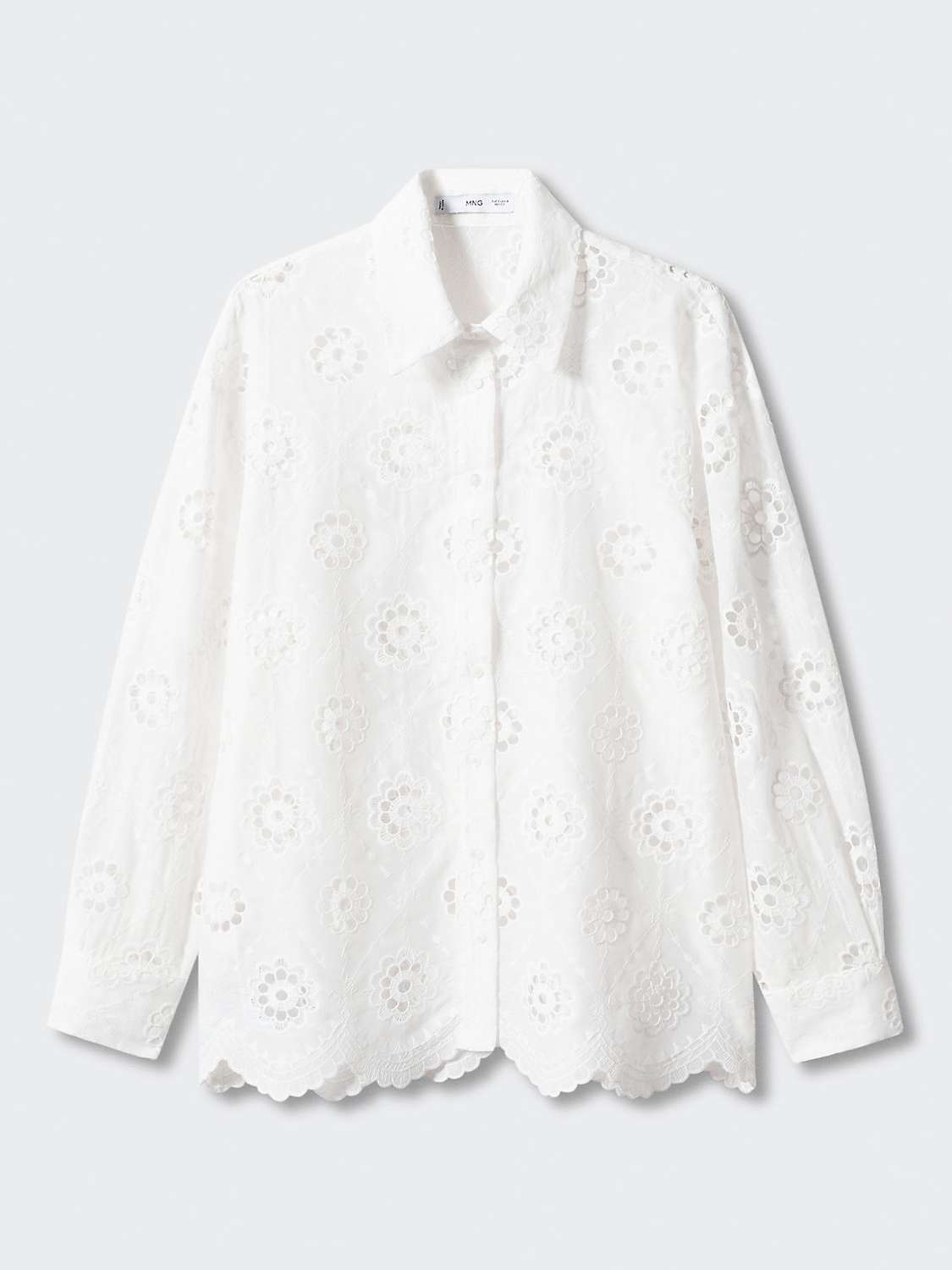 Mango Capri Embroidered Shirt, White at John Lewis & Partners