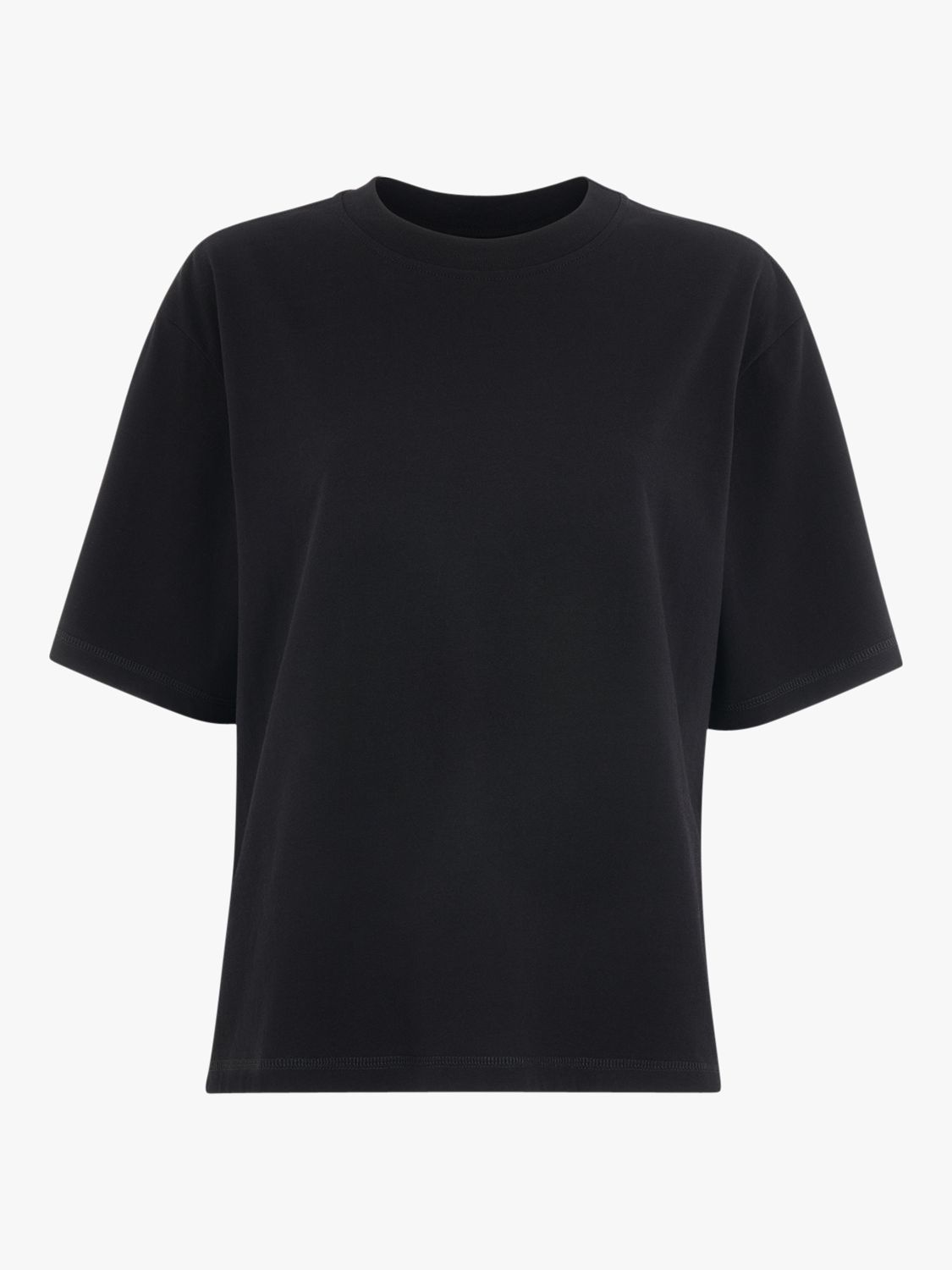 Whistles Relaxed Cotton T-Shirt, Black at John Lewis & Partners