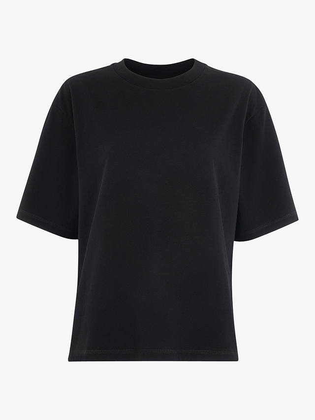 Whistles Relaxed Cotton T-Shirt, Black