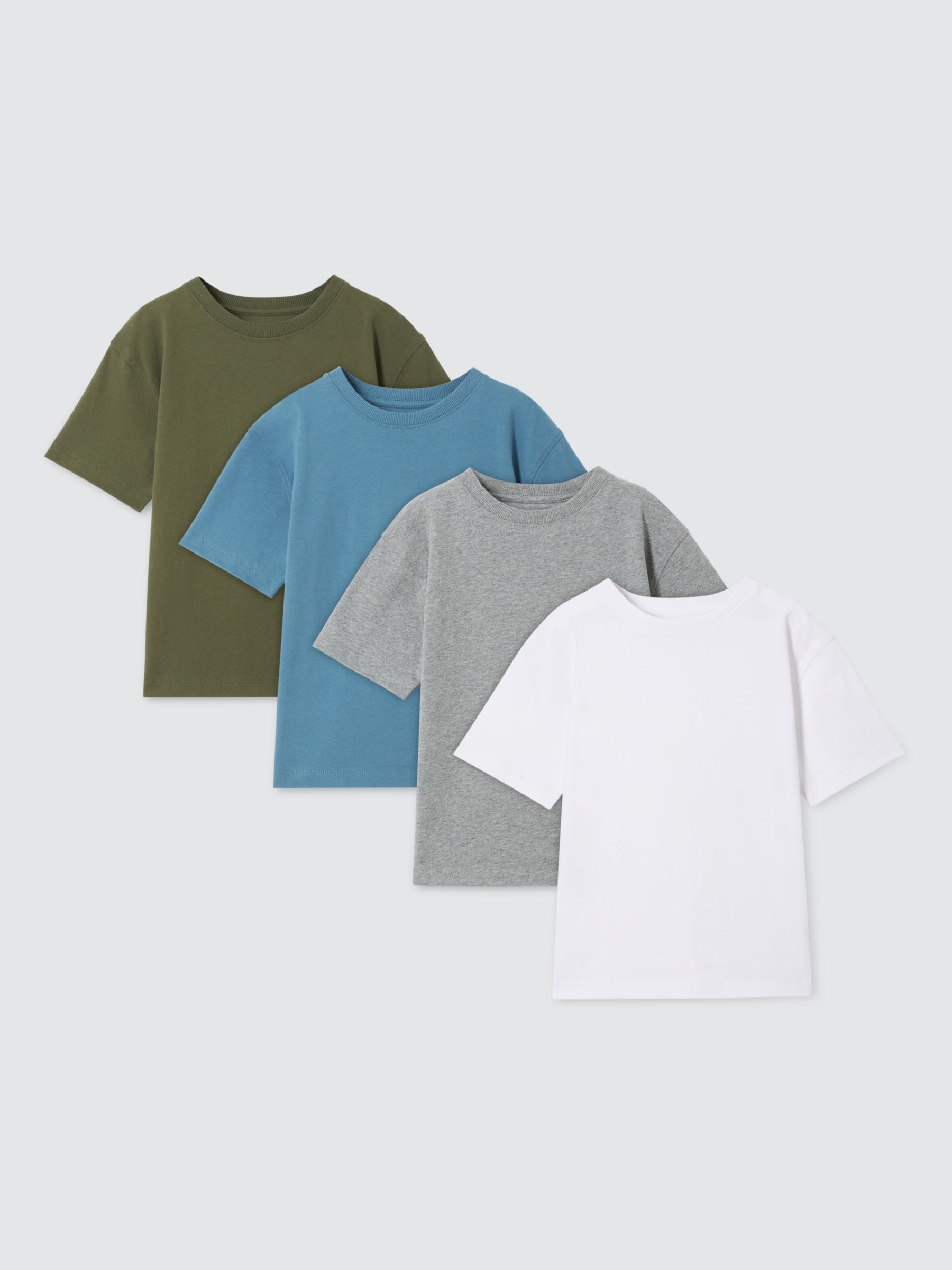 Buy John Lewis Kids' Plain Short Sleeve T-Shirts, Pack of 4, Multi Online at johnlewis.com