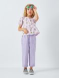 John Lewis ANYDAY Kids' Flower Print Top, Lilac, Lilac