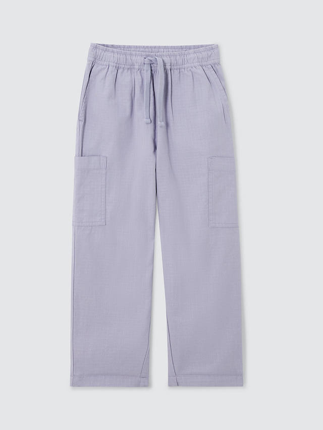 John Lewis ANYDAY Kids' Ripstop Cotton Trousers, Lilac