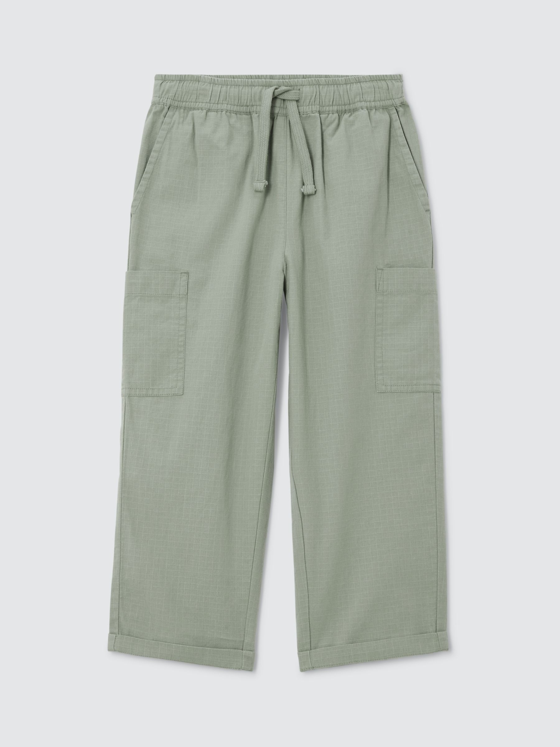 John Lewis ANYDAY Kids' Ripstop Cotton Trousers, Iceberg Green, 2 years