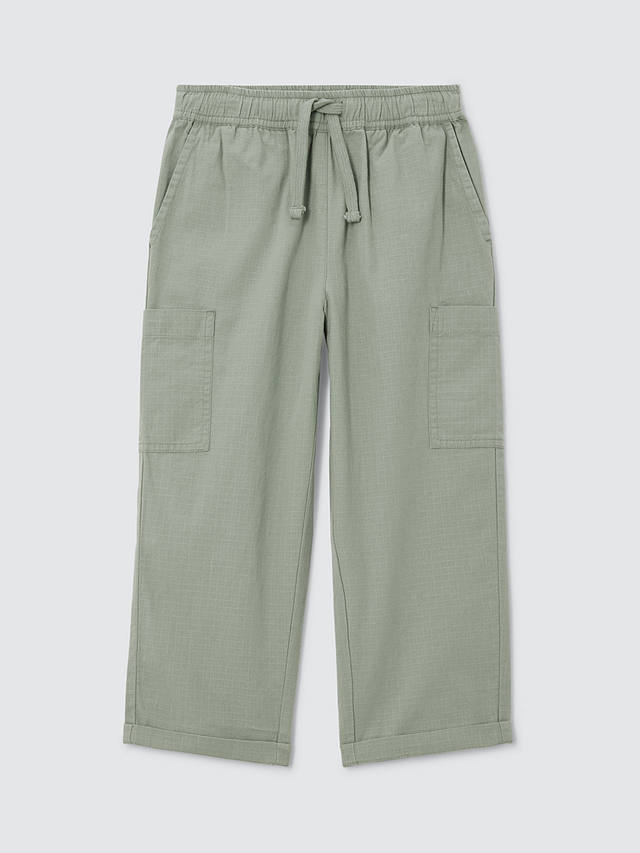 John Lewis ANYDAY Kids' Ripstop Cotton Trousers, Light Green
