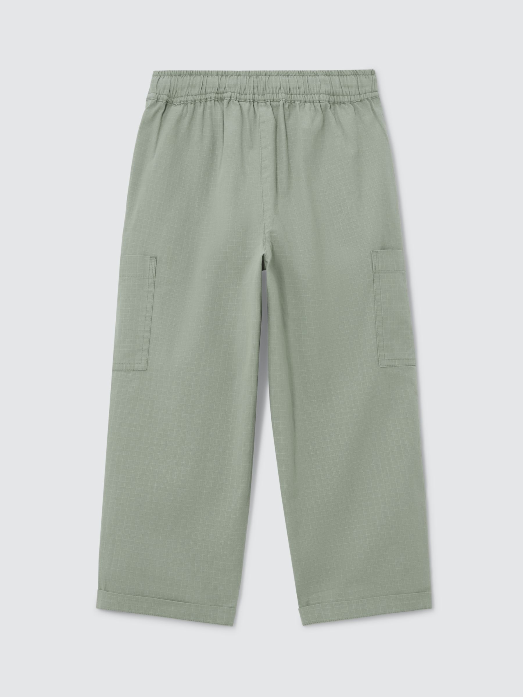 John Lewis ANYDAY Kids' Ripstop Cotton Trousers, Iceberg Green, 2 years