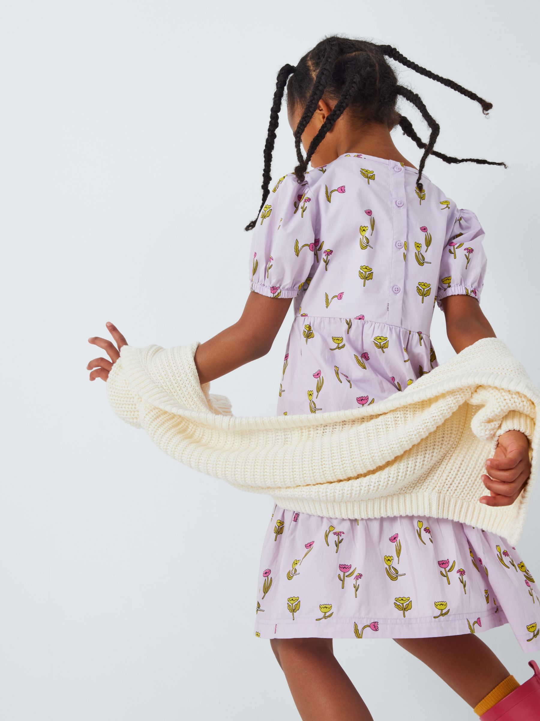 Buy John Lewis ANYDAY Kids' Flower Print Dress, Lavender Blue Online at johnlewis.com