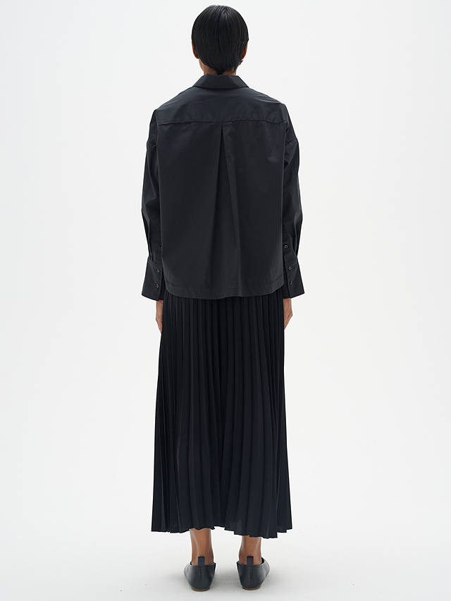 InWear Nhil Midi Skirt with Elastic Waist, Black at John Lewis & Partners