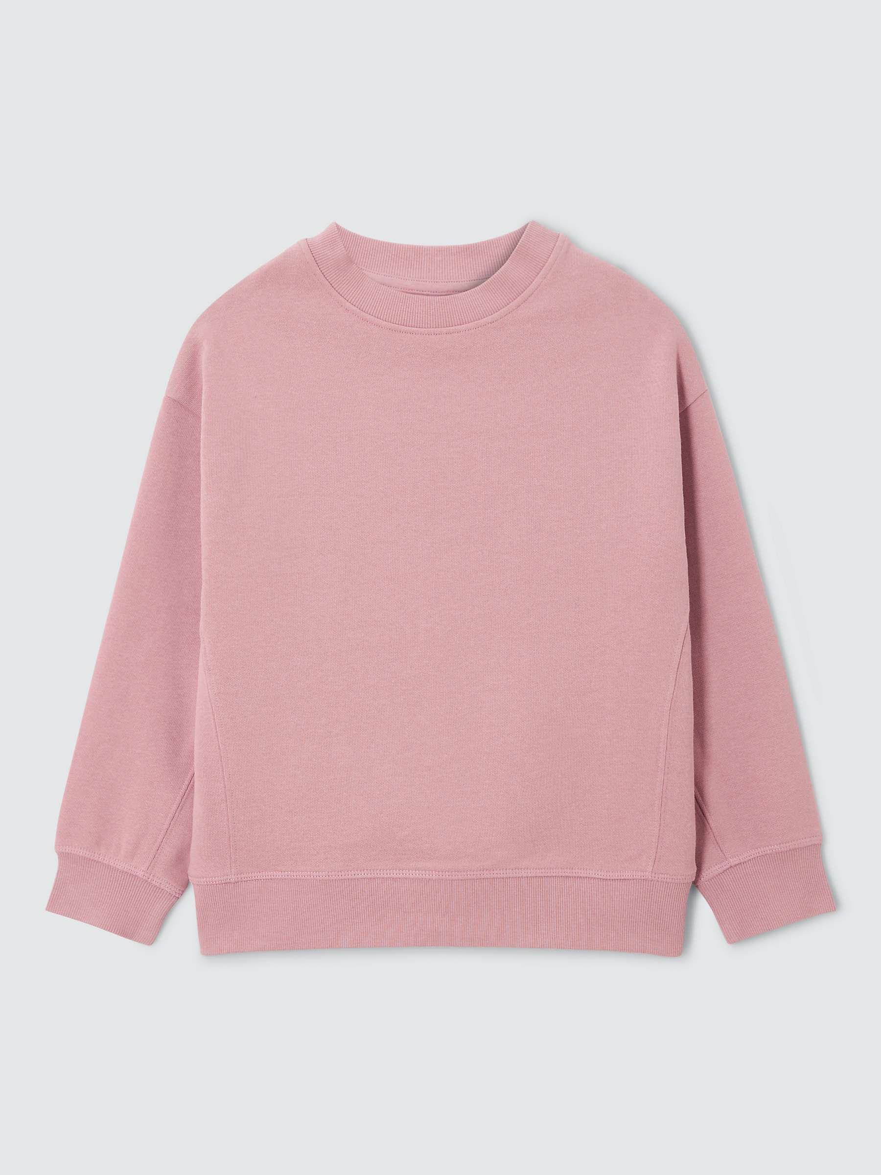 Buy John Lewis Kids' Plain Pullover Sweatshirt, Pink Online at johnlewis.com
