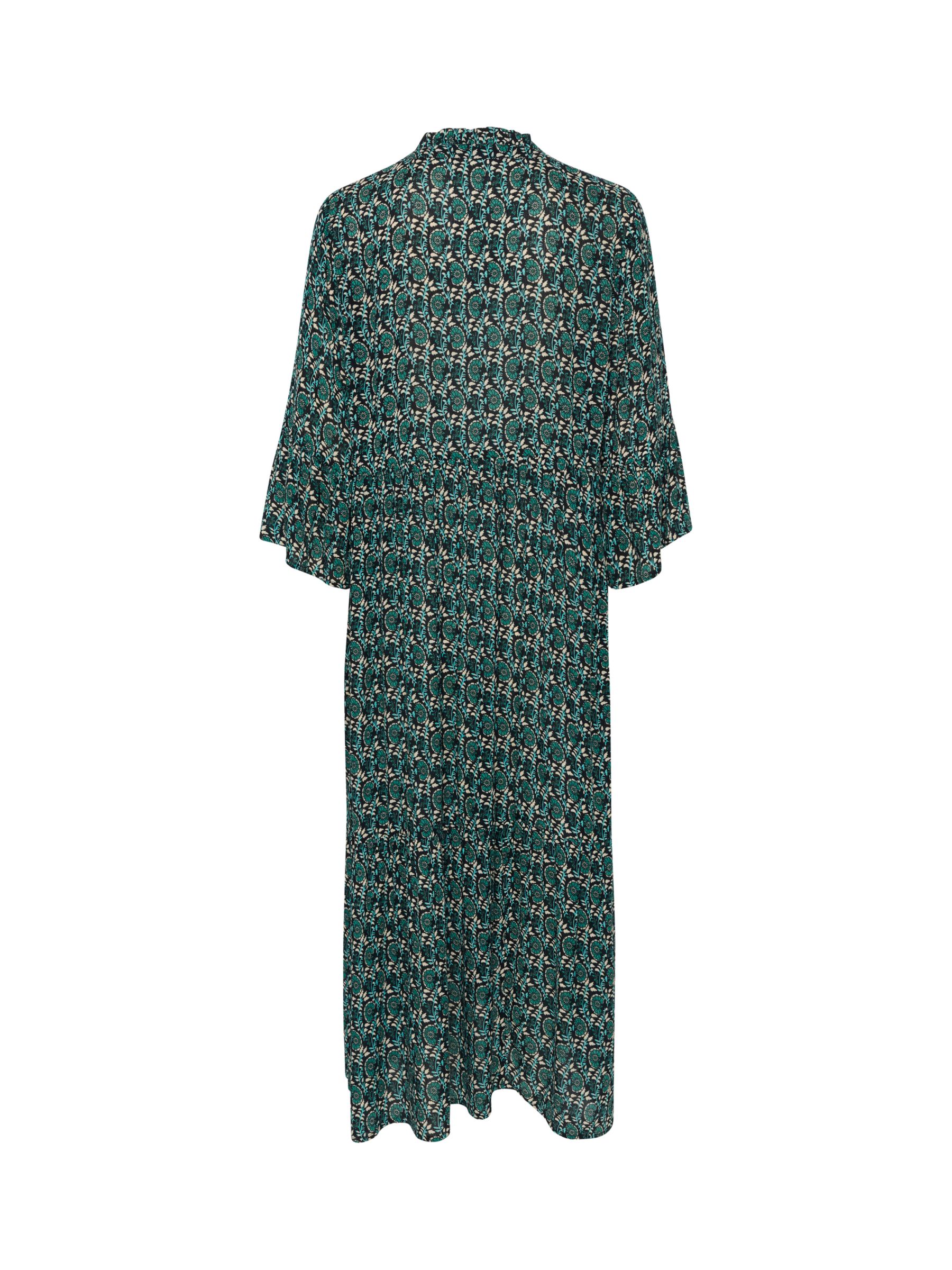 Buy KAFFE Karina Ecovero Viscose Amber Dress, Green Flower & Leaf Online at johnlewis.com