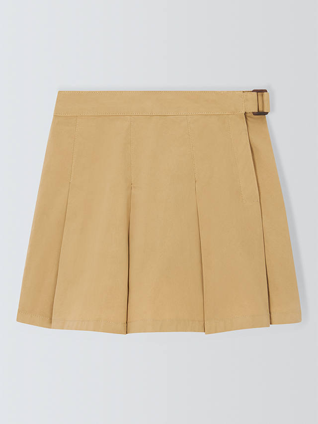 John Lewis Cotton Twill Pleated Skirt, Taos Taupe