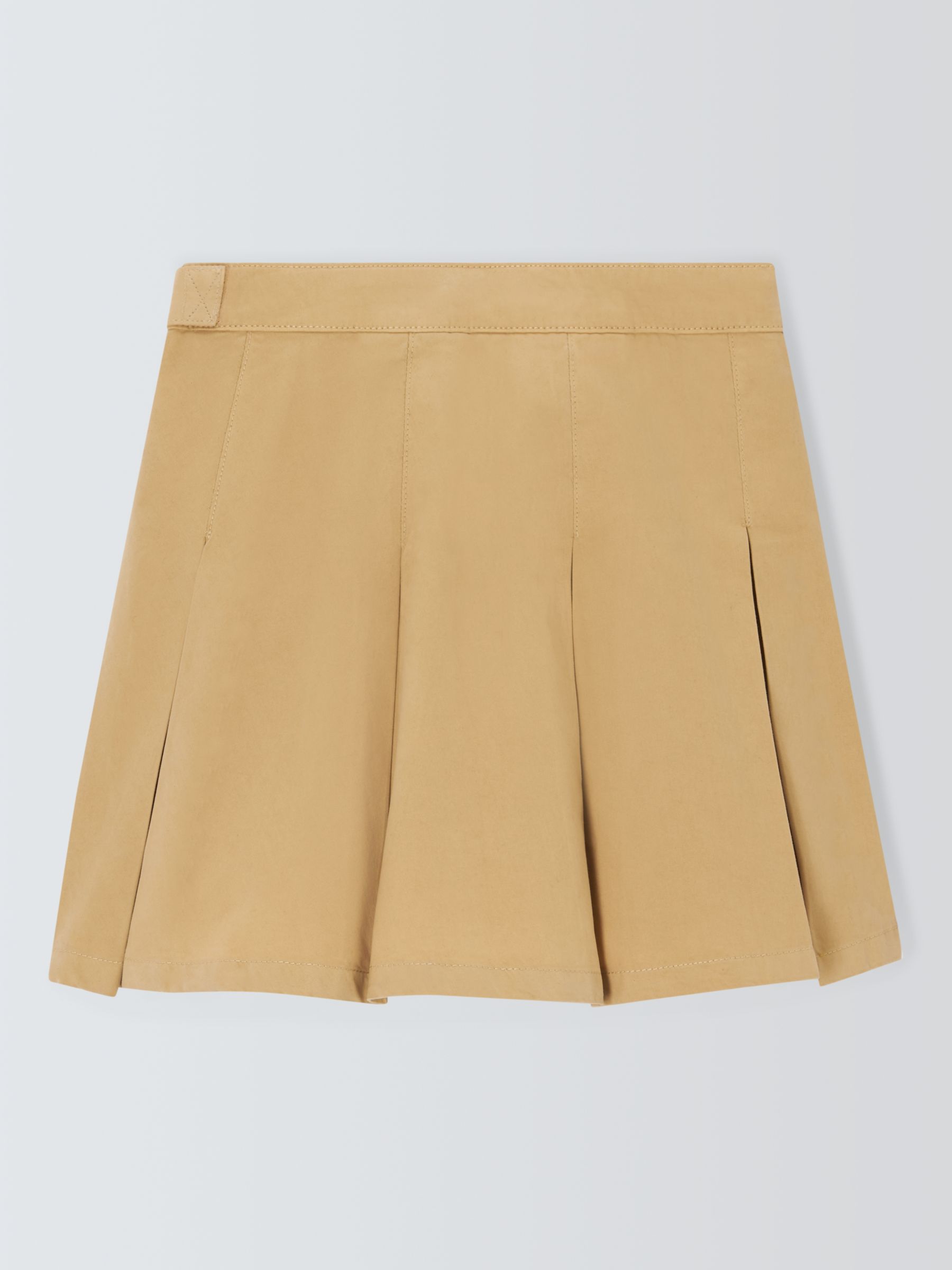 John Lewis Cotton Twill Pleated Skirt, Taos Taupe, 12 years