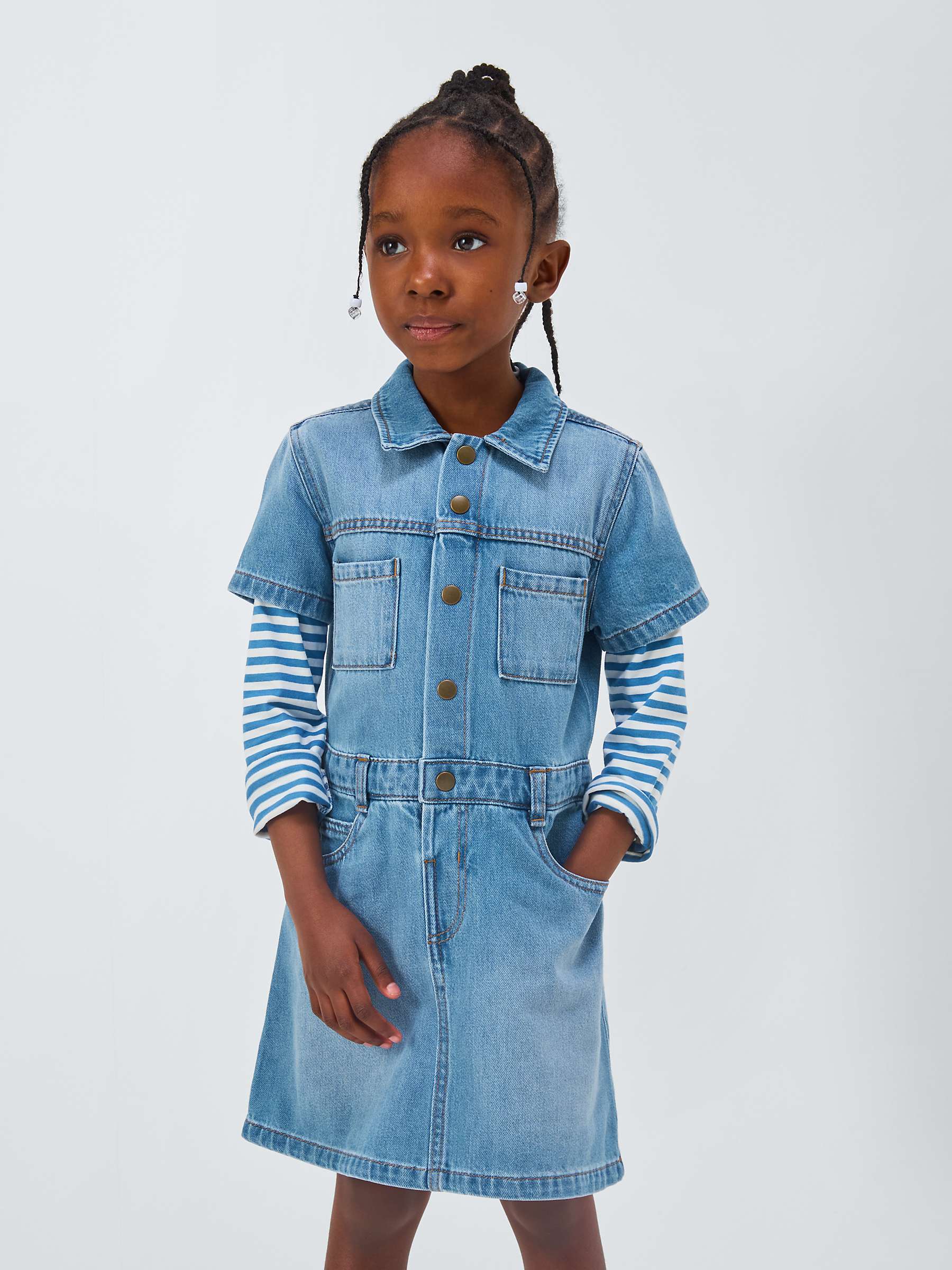 Buy John Lewis Kids' Denim Shirt Dress, Blue Online at johnlewis.com
