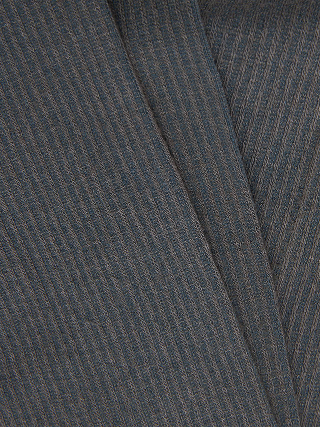 John Lewis 170 Denier Opaque Wool Blend Ribbed Tights, Grey