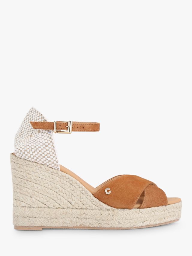 Carvela Sun Ray Wedge Heel Espadrilles, Brown Tan, 6