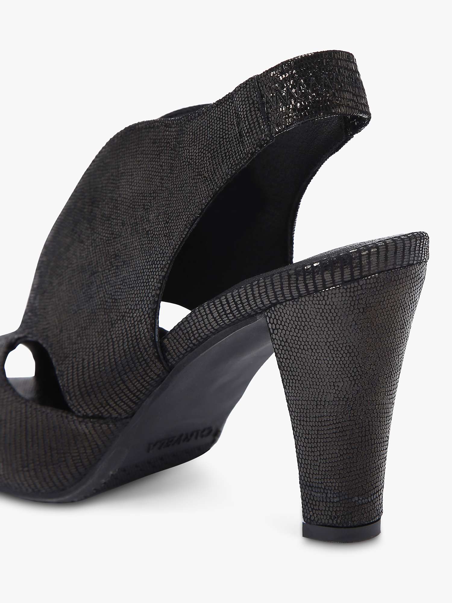 Buy Carvela Arabella Snakeskin Effect Leather Open Toe Court Shoes, Black Online at johnlewis.com