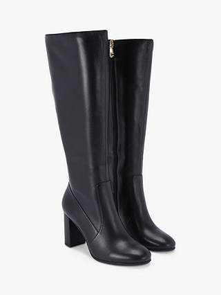 Carvela Pose Leather Knee High Boots, Black