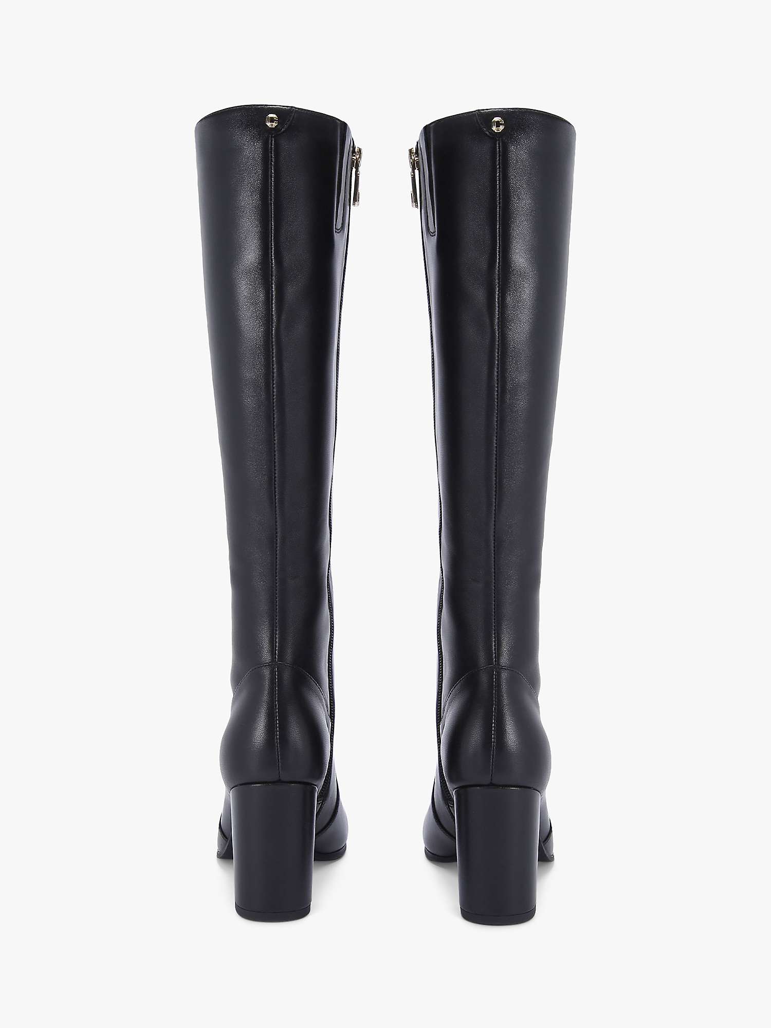 Buy Carvela Pose Leather Knee High Boots, Black Online at johnlewis.com