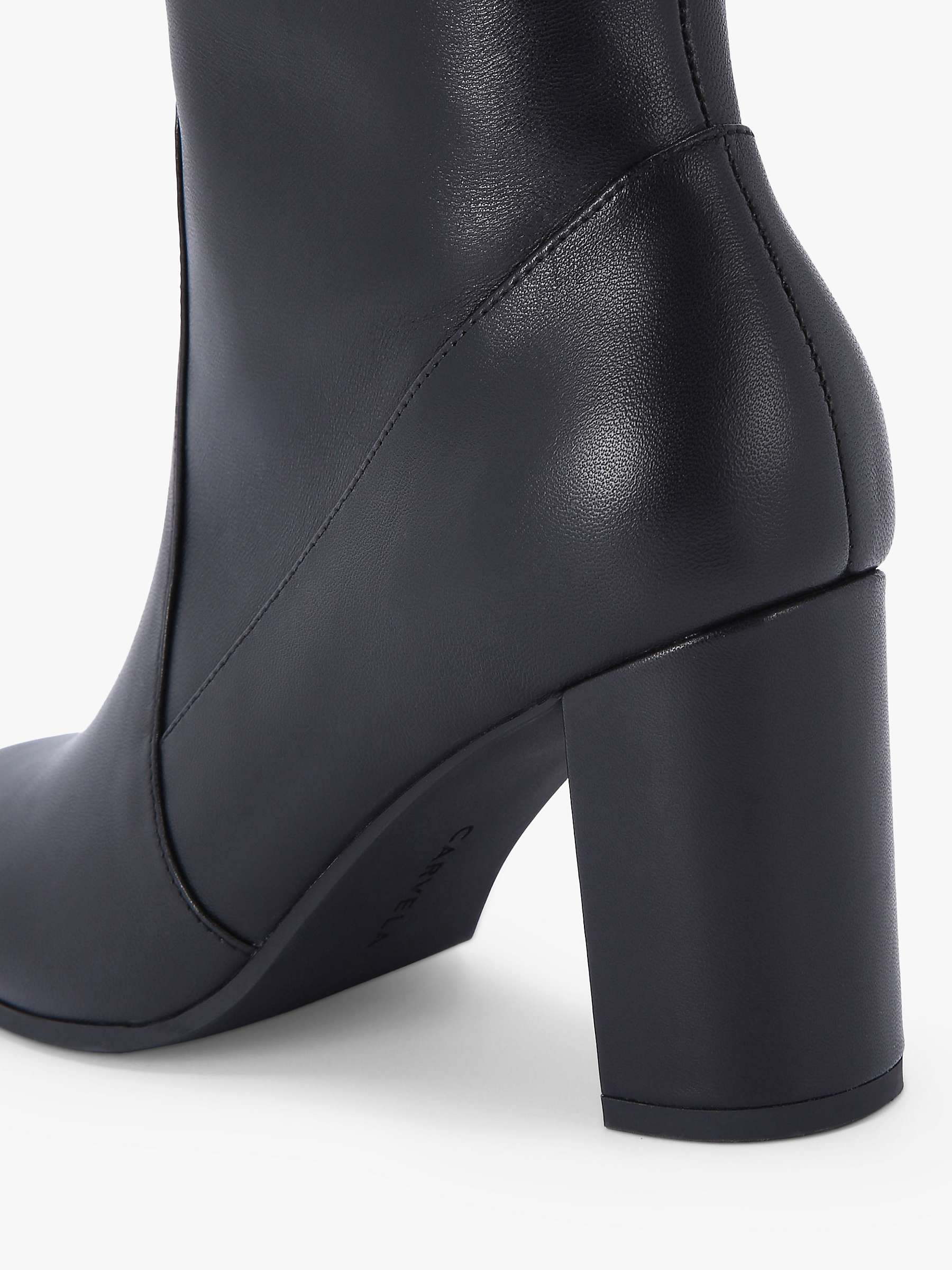 Buy Carvela Pose Leather Knee High Boots, Black Online at johnlewis.com