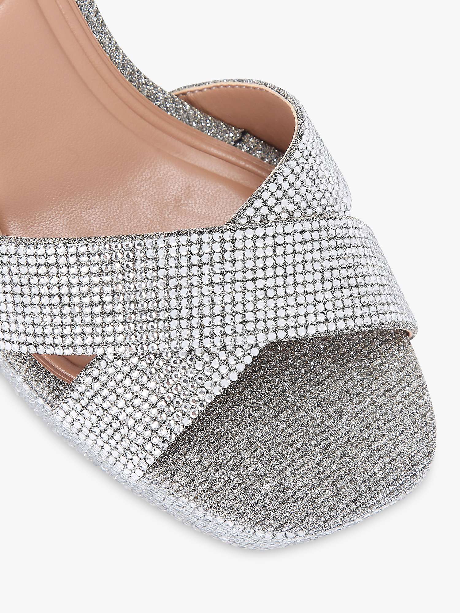 Buy Carvela Serafina Jewel Block Heel Sandals, Silver Online at johnlewis.com