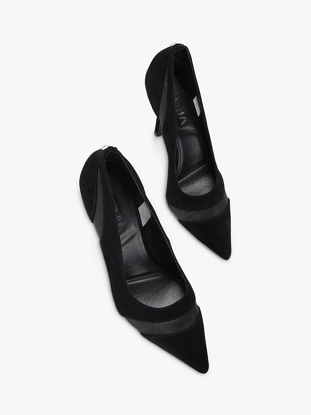 Carvela Allure Suede Court Shoes, Black at John Lewis & Partners