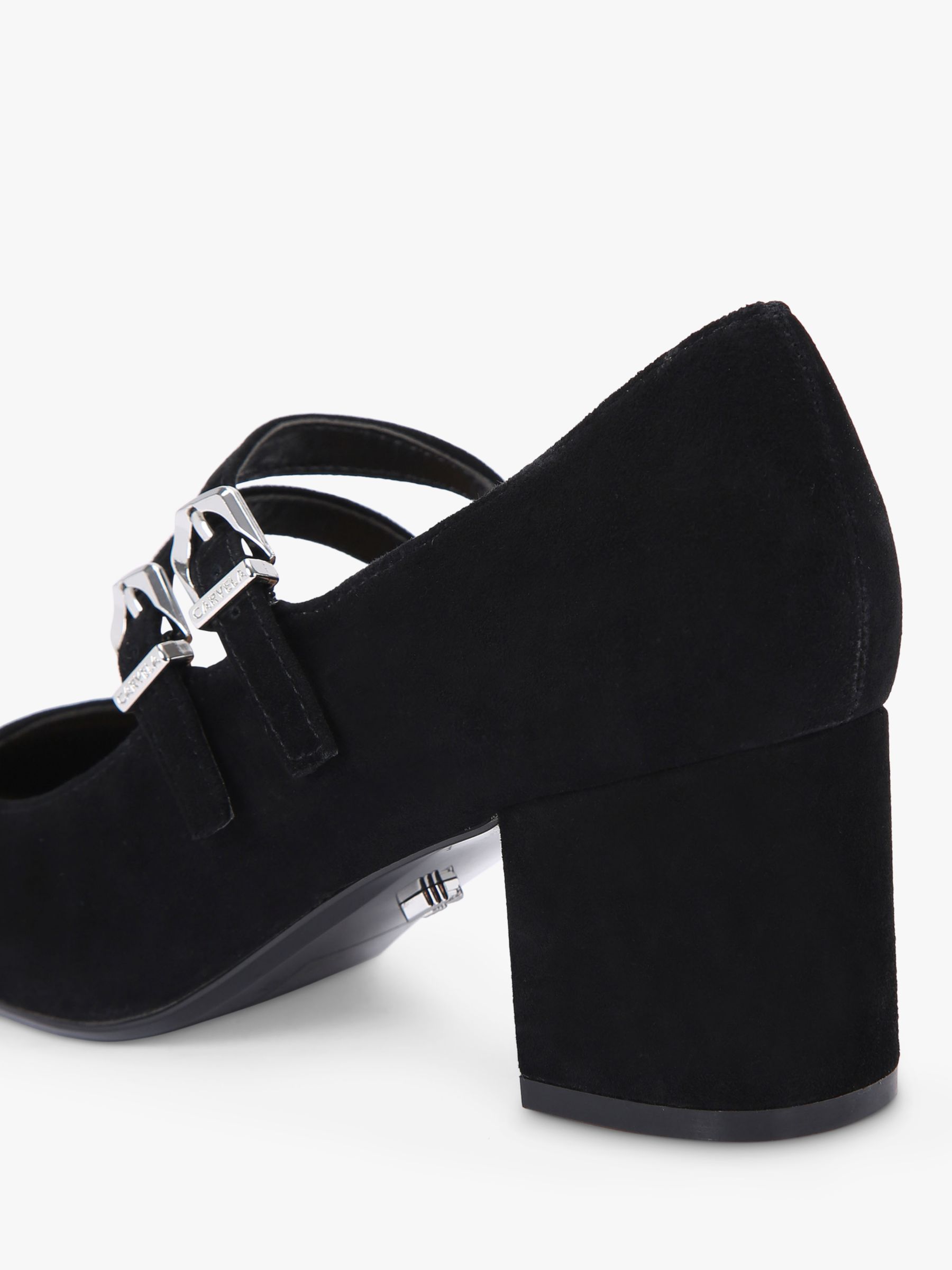 Carvela Harper Suede Court Shoes, Black, 3