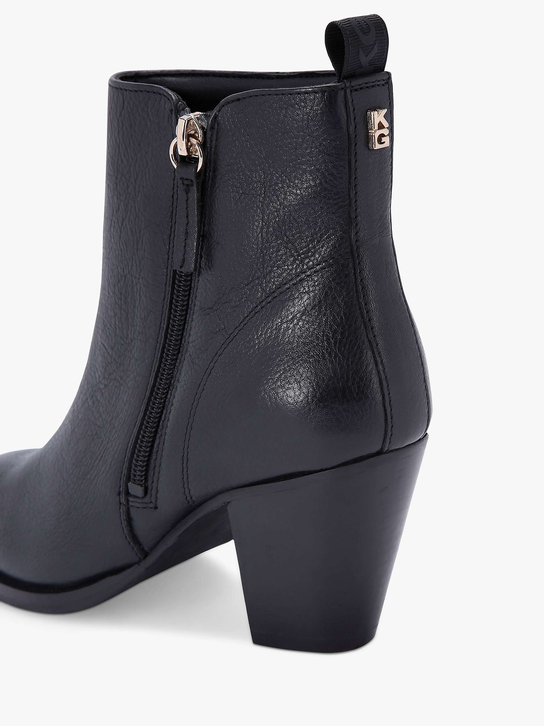 Buy KG Kurt Geiger Tame Leather Ankle Boots, Black Online at johnlewis.com