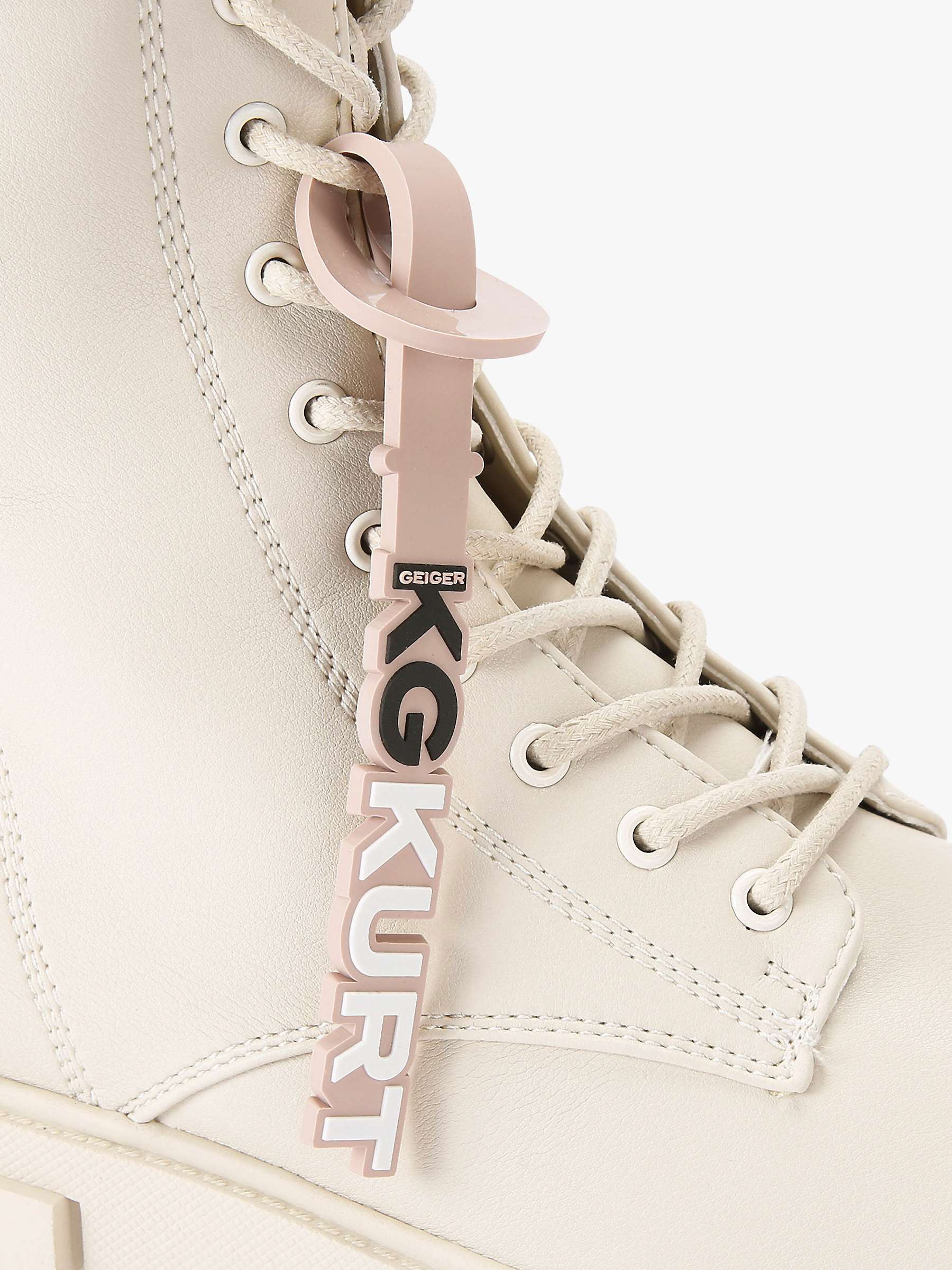 Buy KG Kurt Geiger Trekker Lace Up Ankle Boots, Cream Online at johnlewis.com
