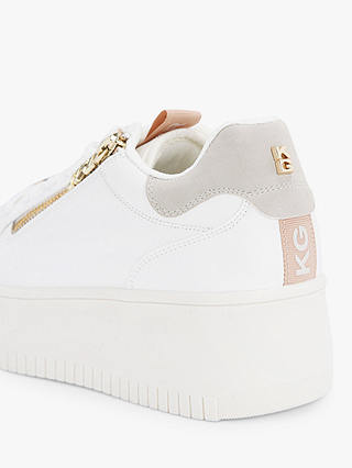 KG Kurt Geiger Leslie Side Zip Flatform Trainers, White