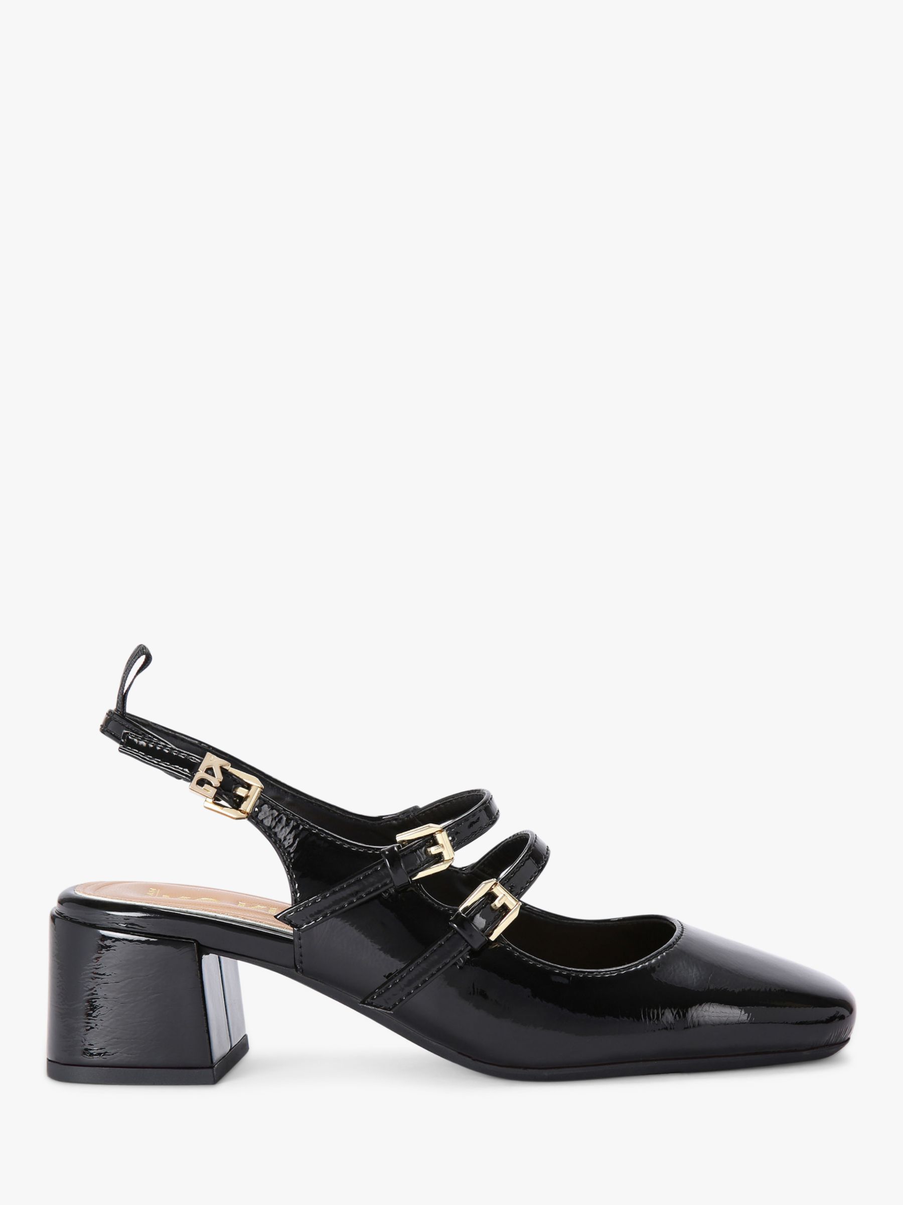 KG Kurt Geiger Amy Double Strap Court Shoes, Black at John Lewis & Partners